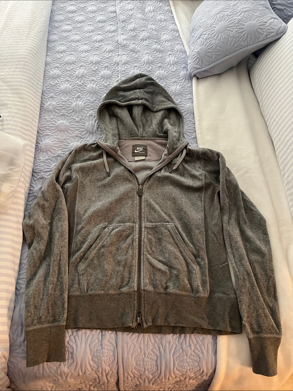 Nike Gray Sportswear Hooded Zip Sweatshirt